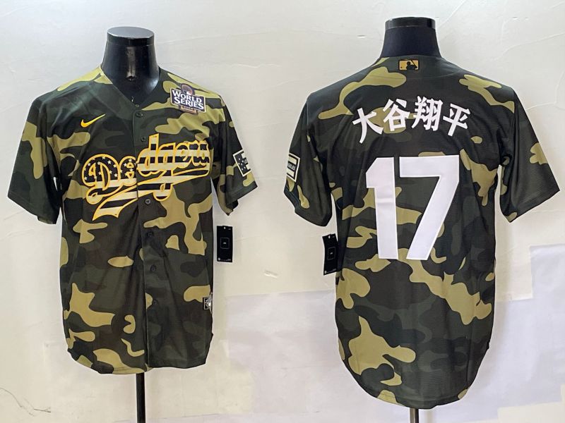 Men Los Angeles Dodgers #17 Ohtani Camo Joint Name 2025 Nike MLB Jersey style 17